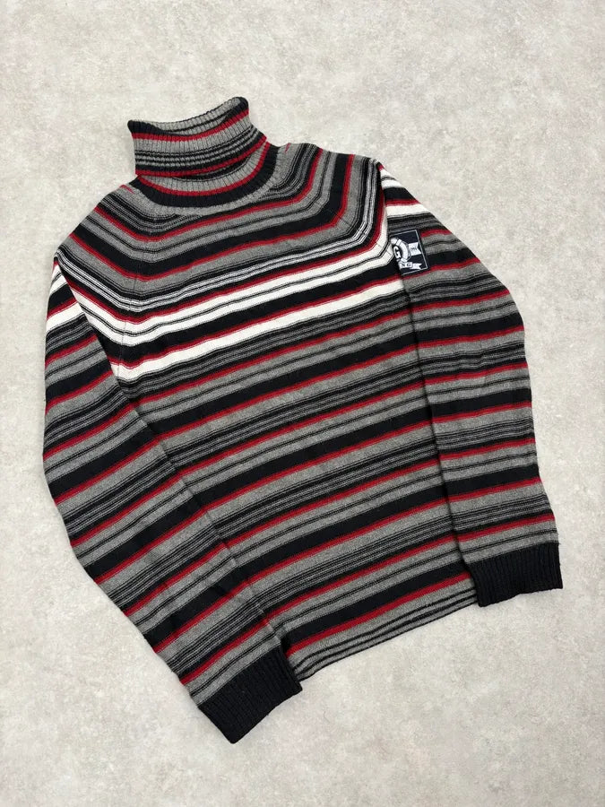 AW2006 Dolce & Gabbana Multi-Color Striped Wool Turtleneck Sweater nihFKJn 4