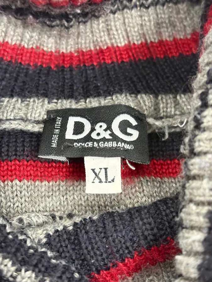 AW2006 Dolce & Gabbana Multi-Color Striped Wool Turtleneck Sweater nihFKJn 9