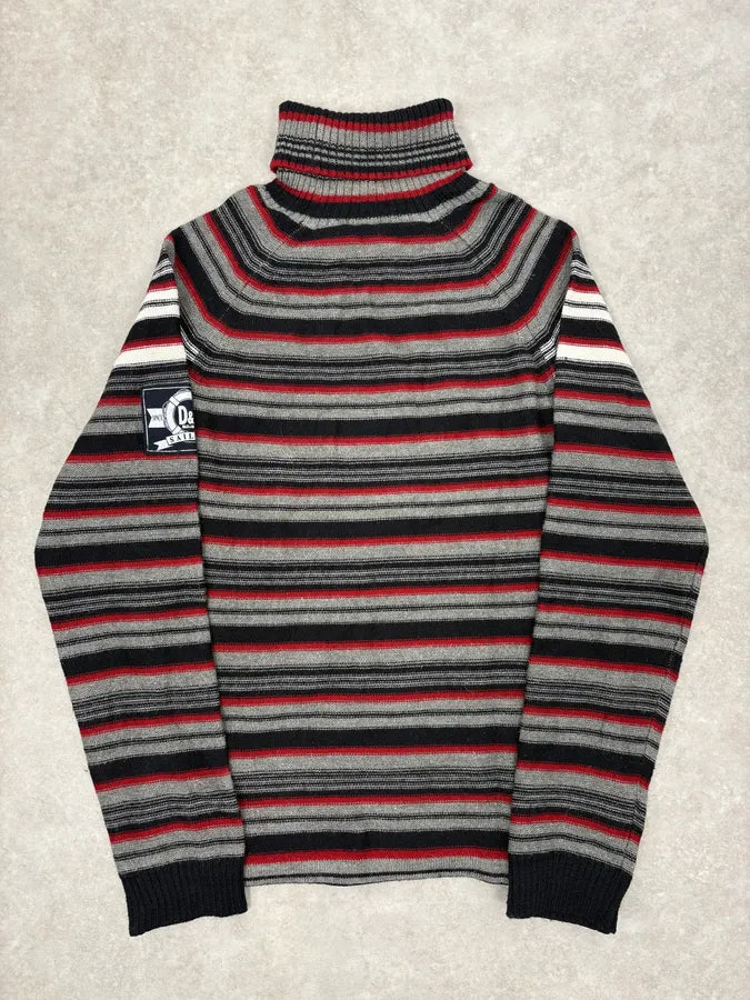 AW2006 Dolce & Gabbana Multi-Color Striped Wool Turtleneck Sweater nihFKJn 6