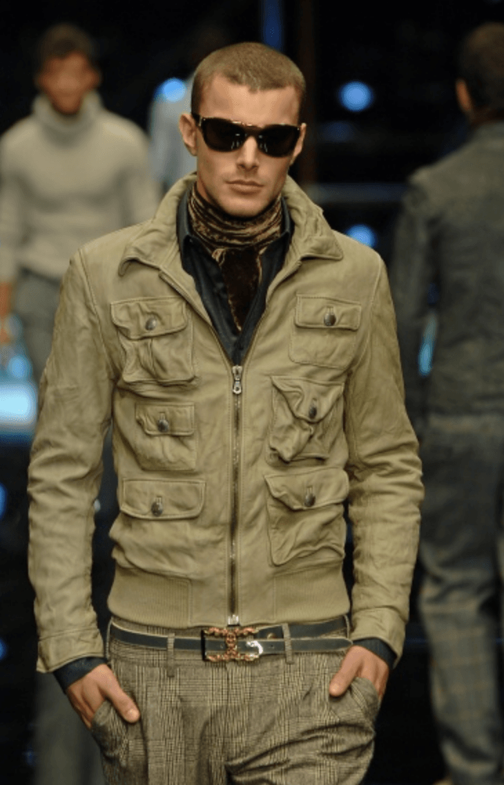 AW2006 Dolce & Gabbana Multi-Pocket Beige Cargo Leather Jacket JokYgdp 0
