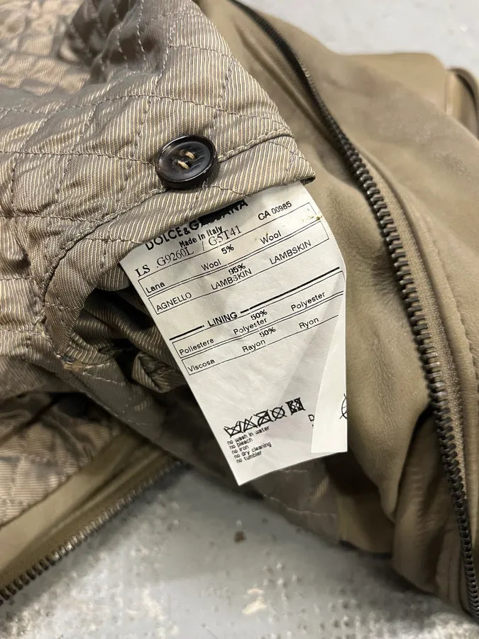AW2006 Dolce & Gabbana Multi-Pocket Beige Cargo Leather Jacket JokYgdp 10