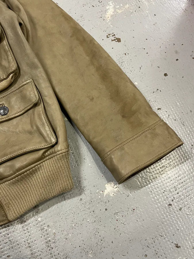 AW2006 Dolce & Gabbana Multi-Pocket Beige Cargo Leather Jacket JokYgdp 6