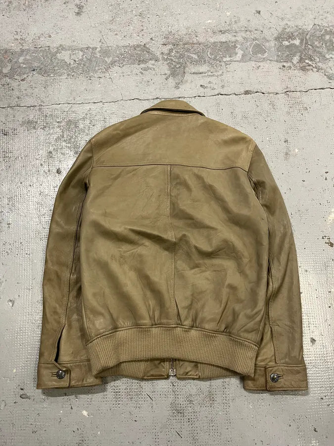 AW2006 Dolce & Gabbana Multi-Pocket Beige Cargo Leather Jacket JokYgdp 7
