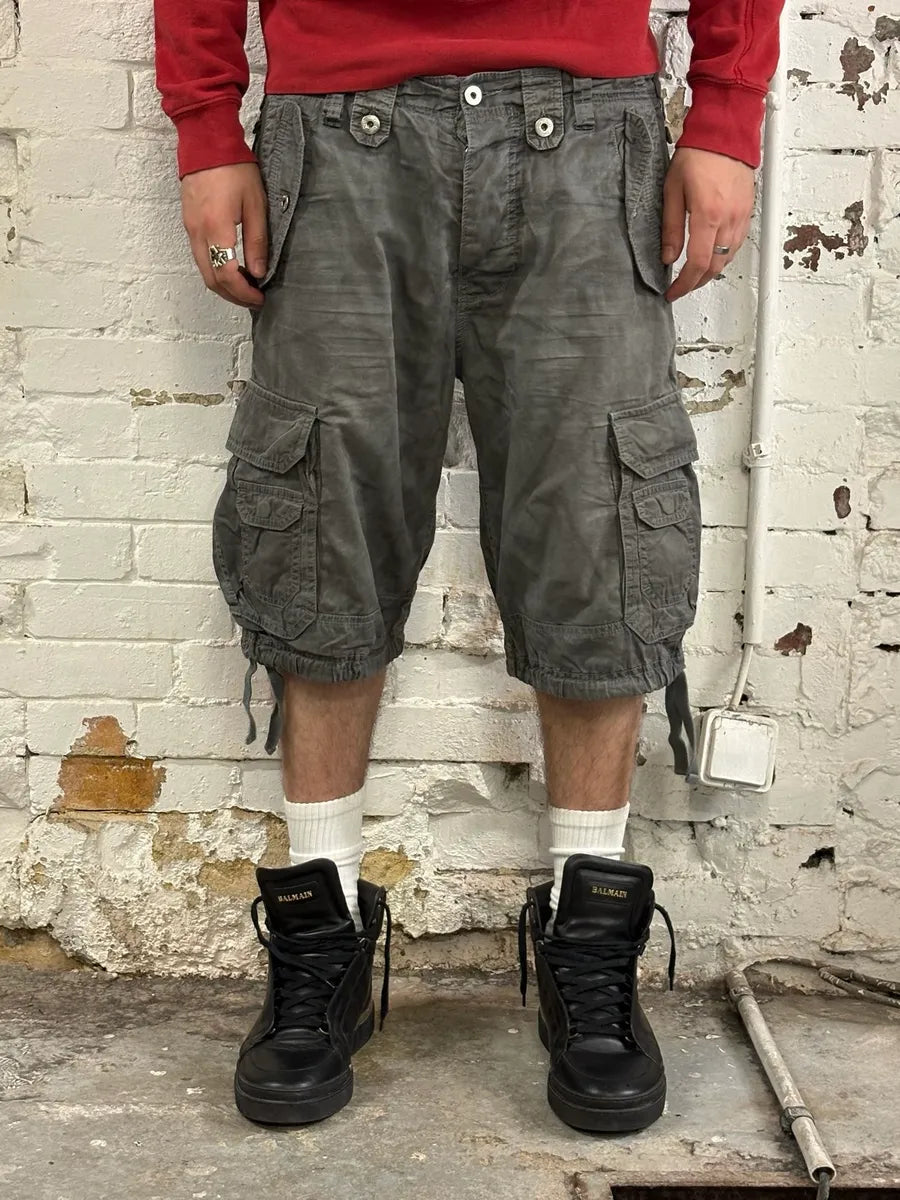 AW2006 Dolce & Gabbana Multi Pockets Cargo Grey Shorts HJHsybQ 0