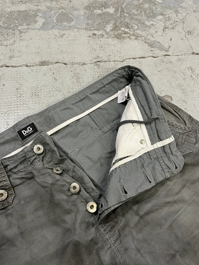 AW2006 Dolce & Gabbana Multi Pockets Cargo Grey Shorts HJHsybQ 11