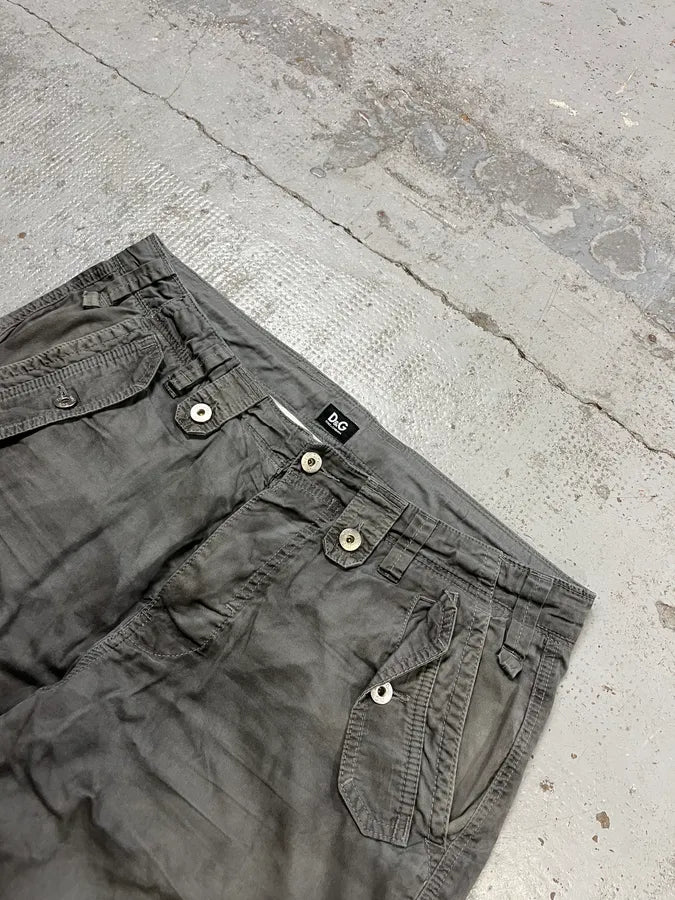 AW2006 Dolce & Gabbana Multi Pockets Cargo Grey Shorts HJHsybQ 4