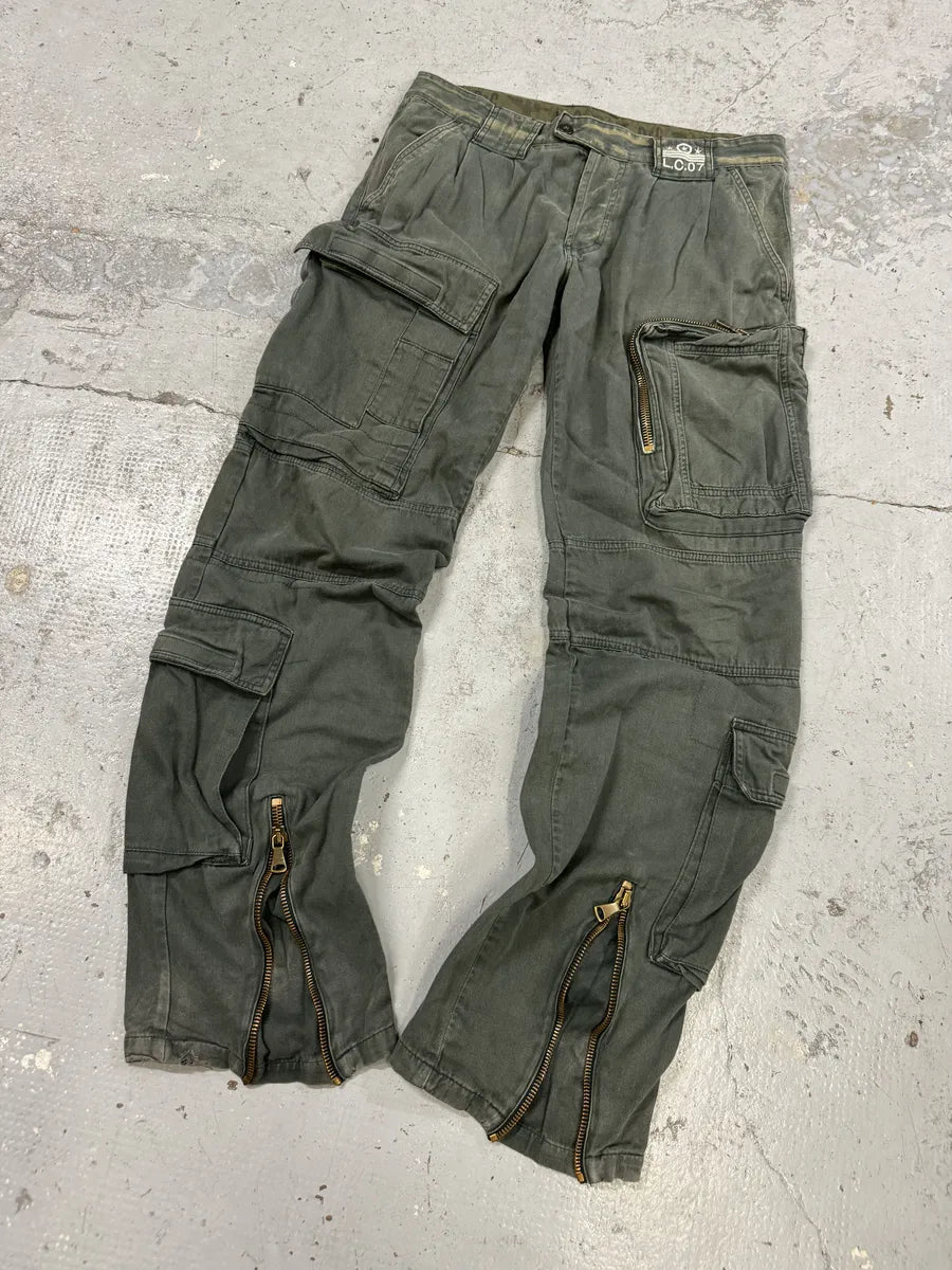 AW2006 Dolce & Gabbana Multi Pockets Green Cargo Naval Pants sOzqcdr 10