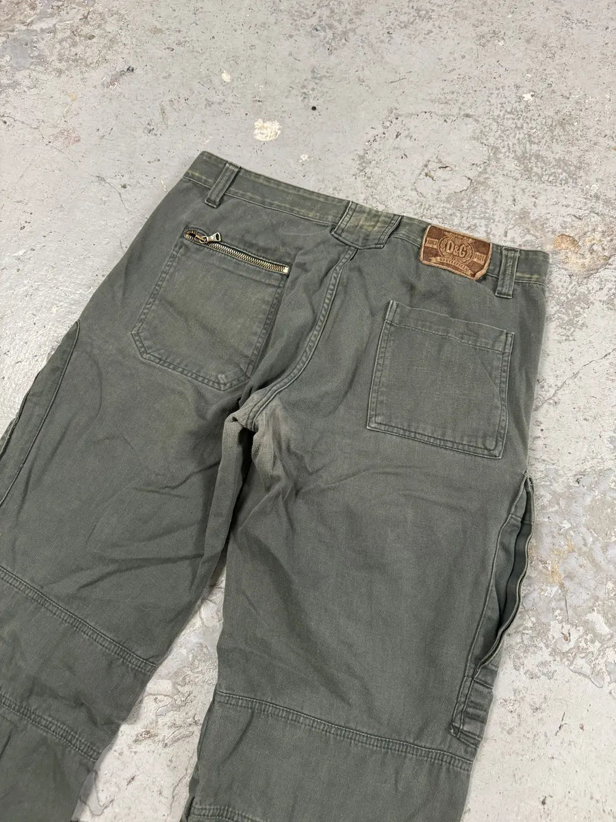 AW2006 Dolce & Gabbana Multi Pockets Green Cargo Naval Pants sOzqcdr 7