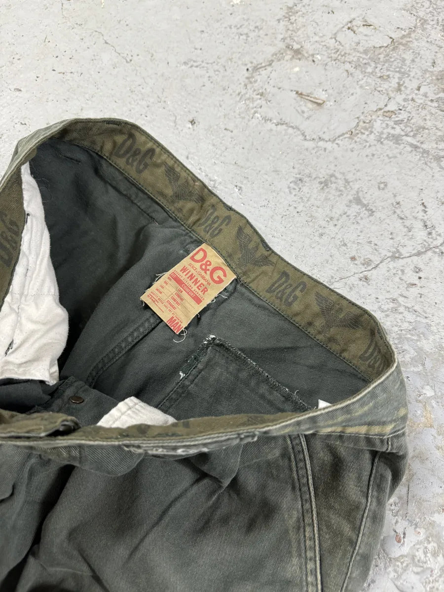 AW2006 Dolce & Gabbana Multi Pockets Green Cargo Naval Pants sOzqcdr 9