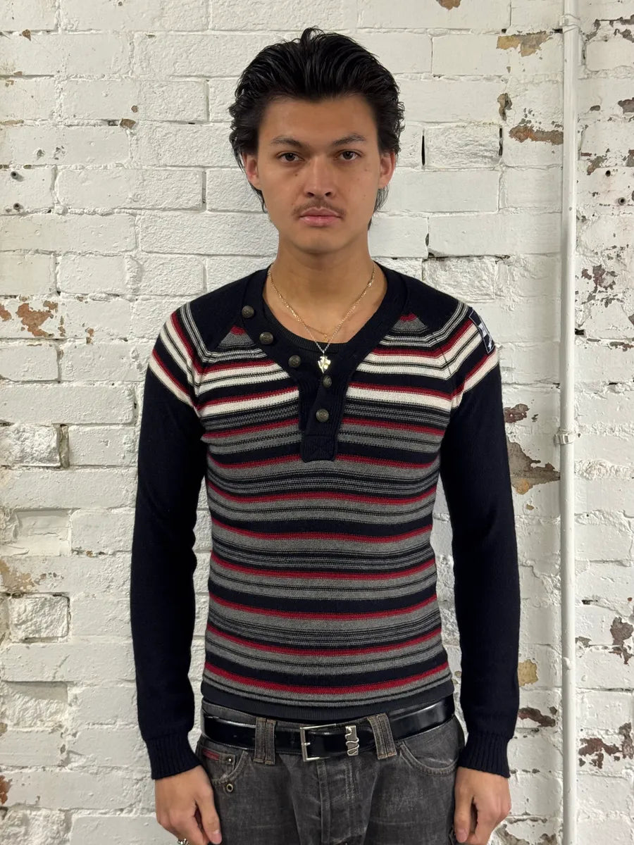 AW2006 Dolce & Gabbana Nautical Striped Navy Wool Sweater fqqUEUQ 1