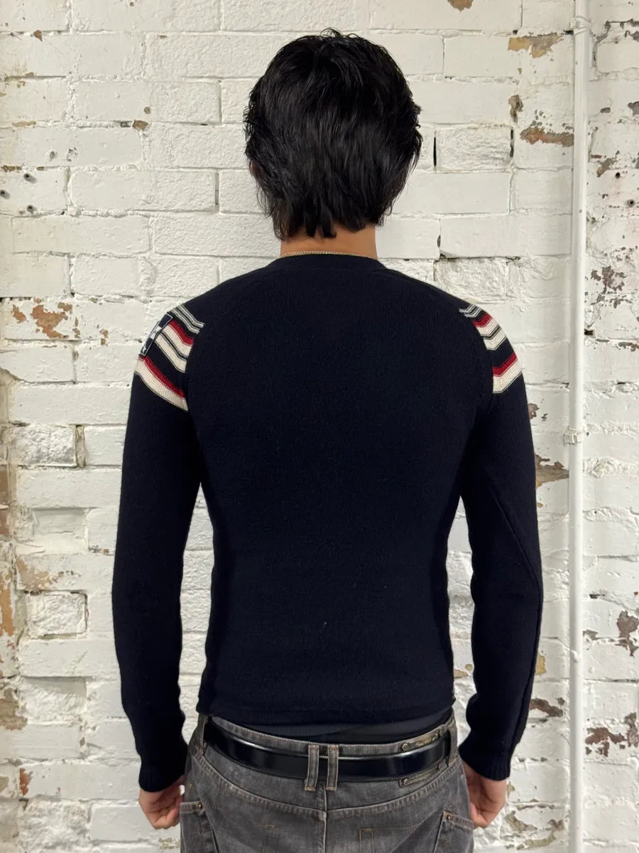 AW2006 Dolce & Gabbana Nautical Striped Navy Wool Sweater fqqUEUQ 2