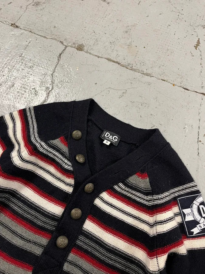 AW2006 Dolce & Gabbana Nautical Striped Navy Wool Sweater fqqUEUQ 4