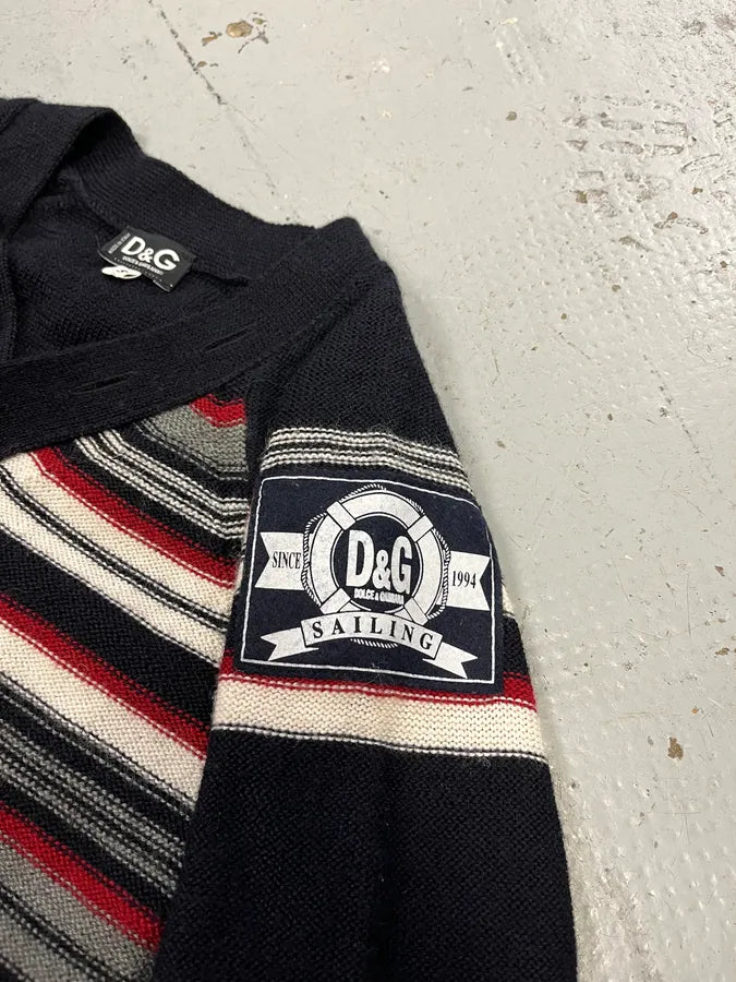 AW2006 Dolce & Gabbana Nautical Striped Navy Wool Sweater fqqUEUQ 7
