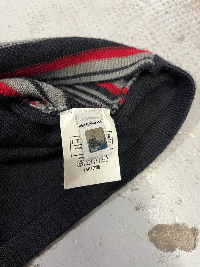 AW2006 Dolce & Gabbana Nautical Striped Navy Wool Sweater fqqUEUQ 9