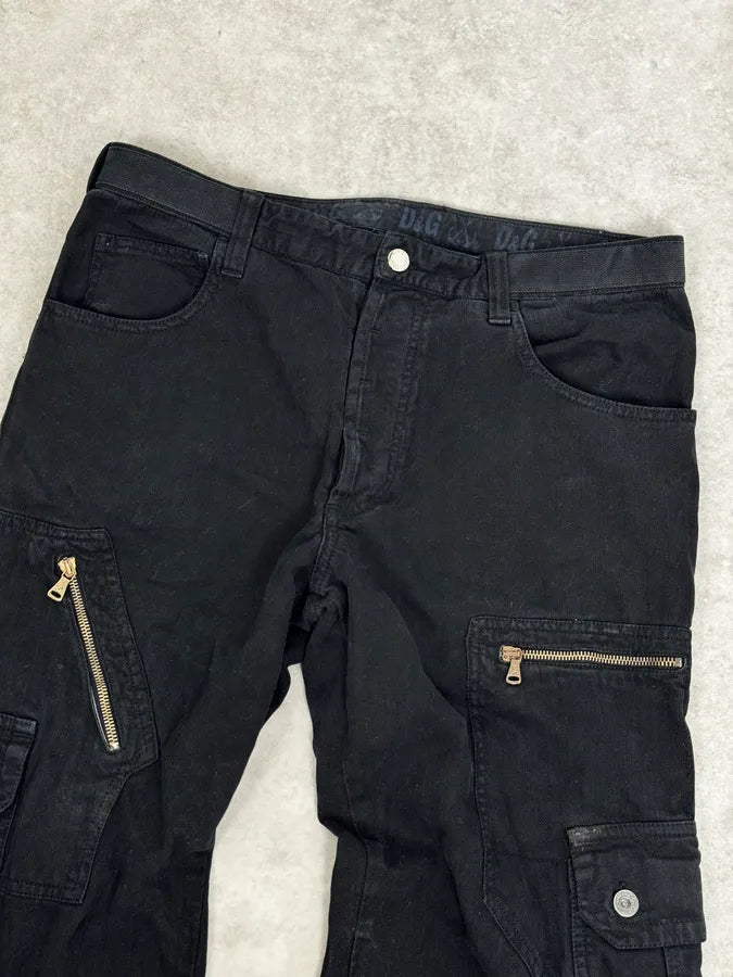 AW2006 Dolce & Gabbana Naval Utility Black Cargo Pants PNeFZsR 5
