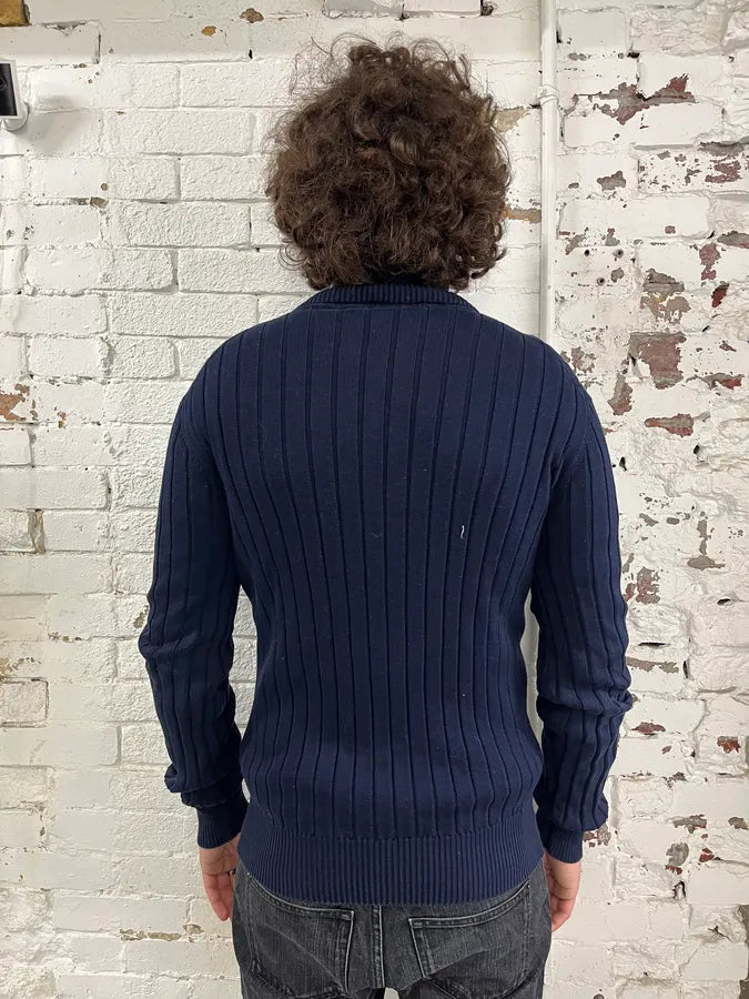 AW2006 Dolce & Gabbana Navy Buttoned Wool Sweater gwRBnsG 2
