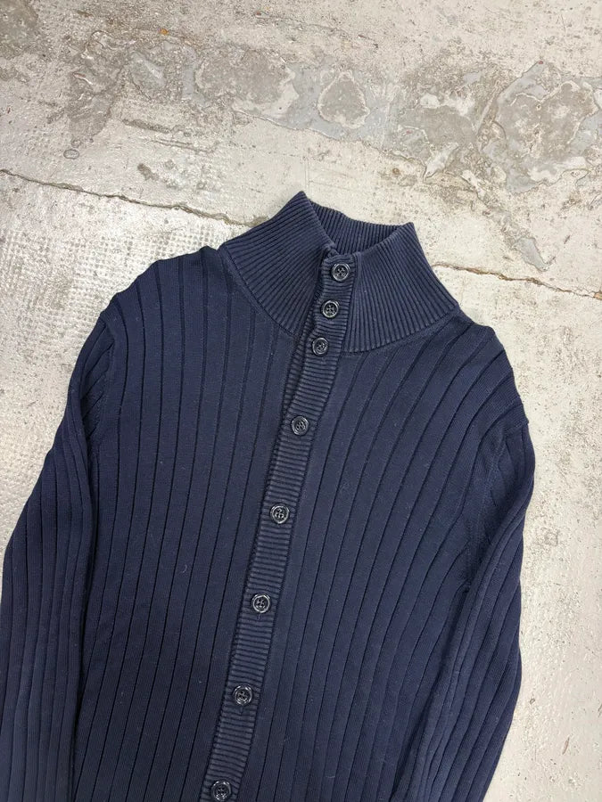 AW2006 Dolce & Gabbana Navy Buttoned Wool Sweater gwRBnsG 3