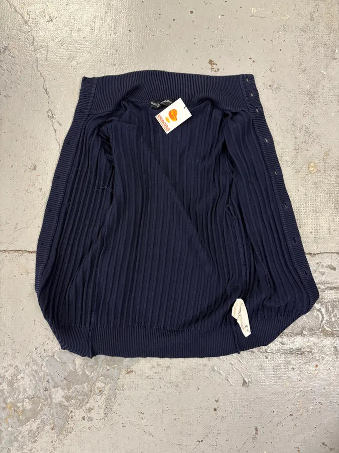 AW2006 Dolce & Gabbana Navy Buttoned Wool Sweater gwRBnsG 6