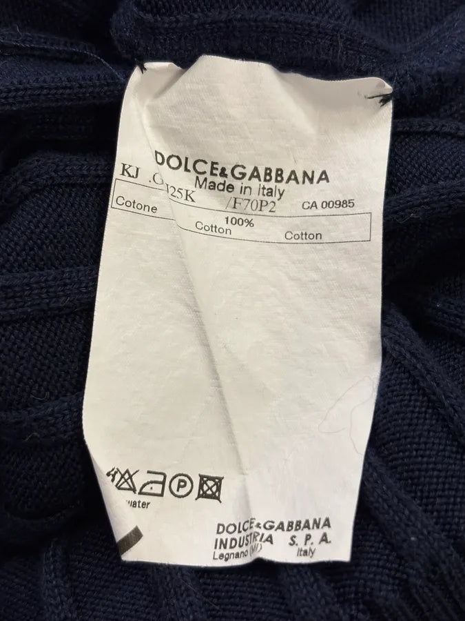 AW2006 Dolce & Gabbana Navy Buttoned Wool Sweater gwRBnsG 9