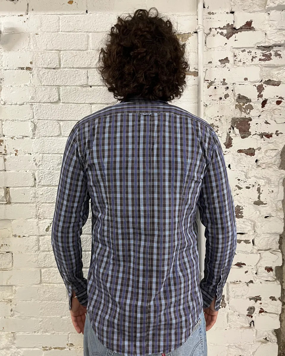 AW2006 Dolce & Gabbana Navy Checkered Plaid Shirt czxMrVz 2