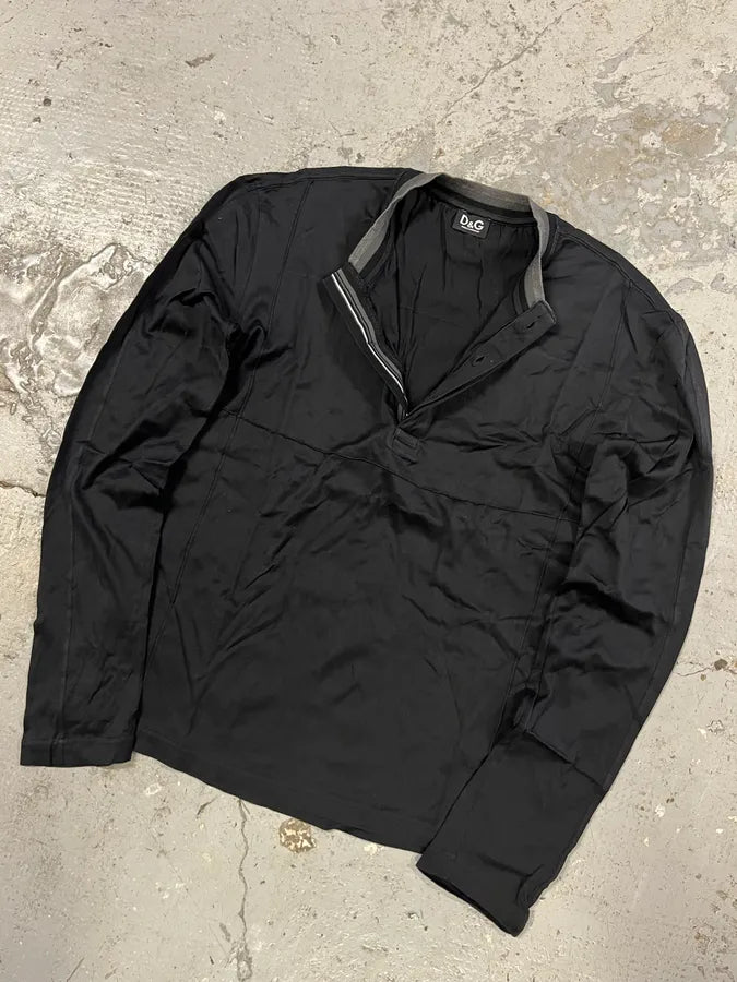 AW2006 Dolce & Gabbana Navy Henley Longsleeves WYyozNs 5