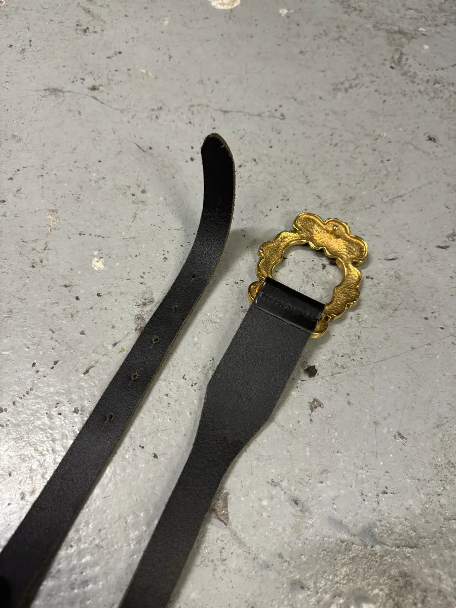 AW2006 Dolce & Gabbana Royal Buckle Black Leather Belt mtXjdbc 2