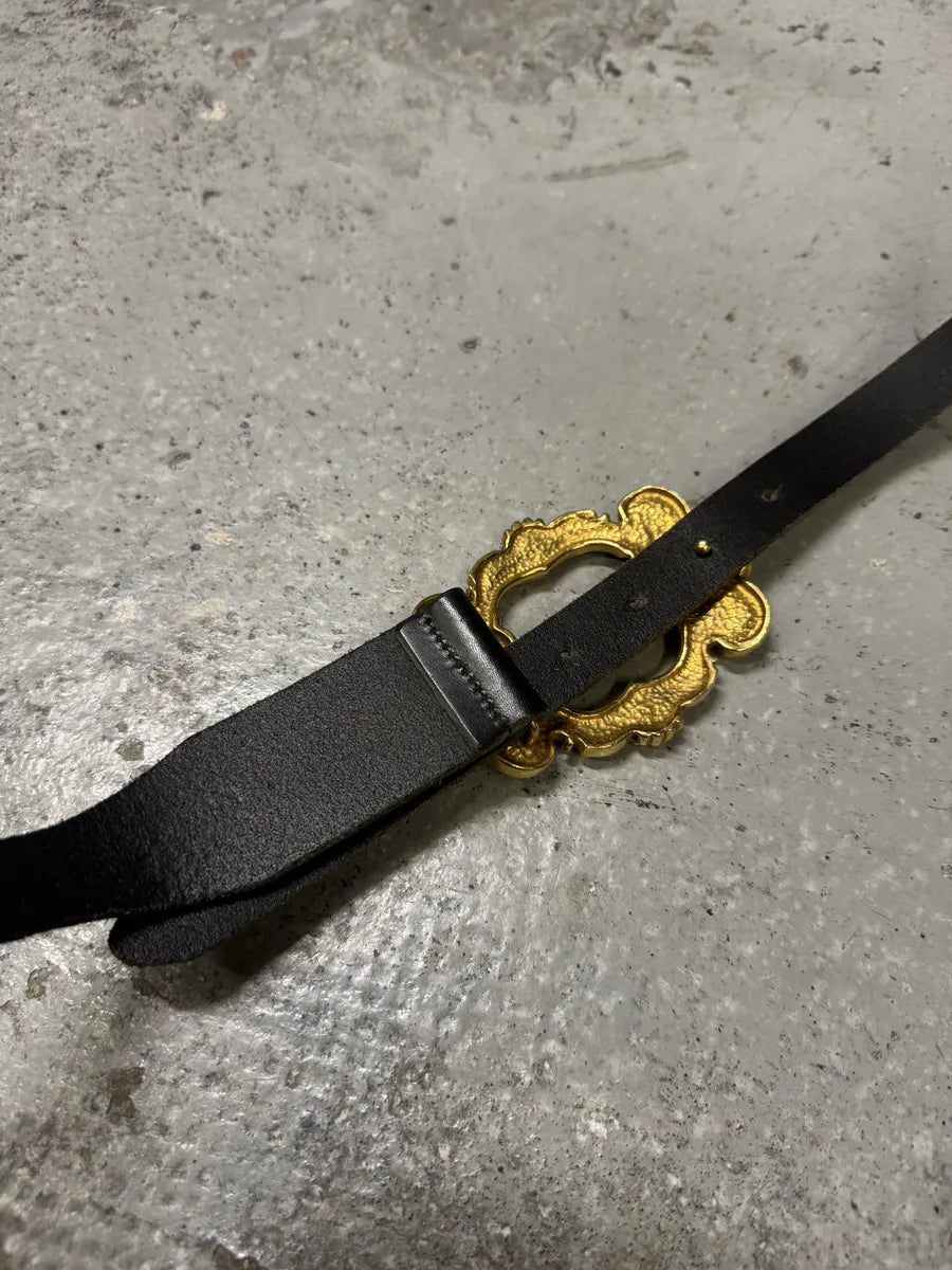 AW2006 Dolce & Gabbana Royal Buckle Black Leather Belt mtXjdbc 3
