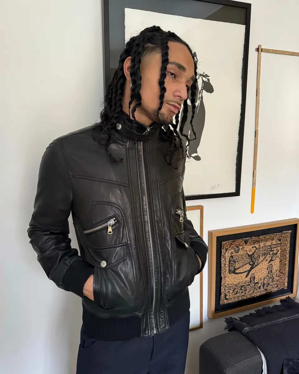 AW2006 Dolce & Gabbana Symmetrical Biker Leather Jacket pcsDfJH 2