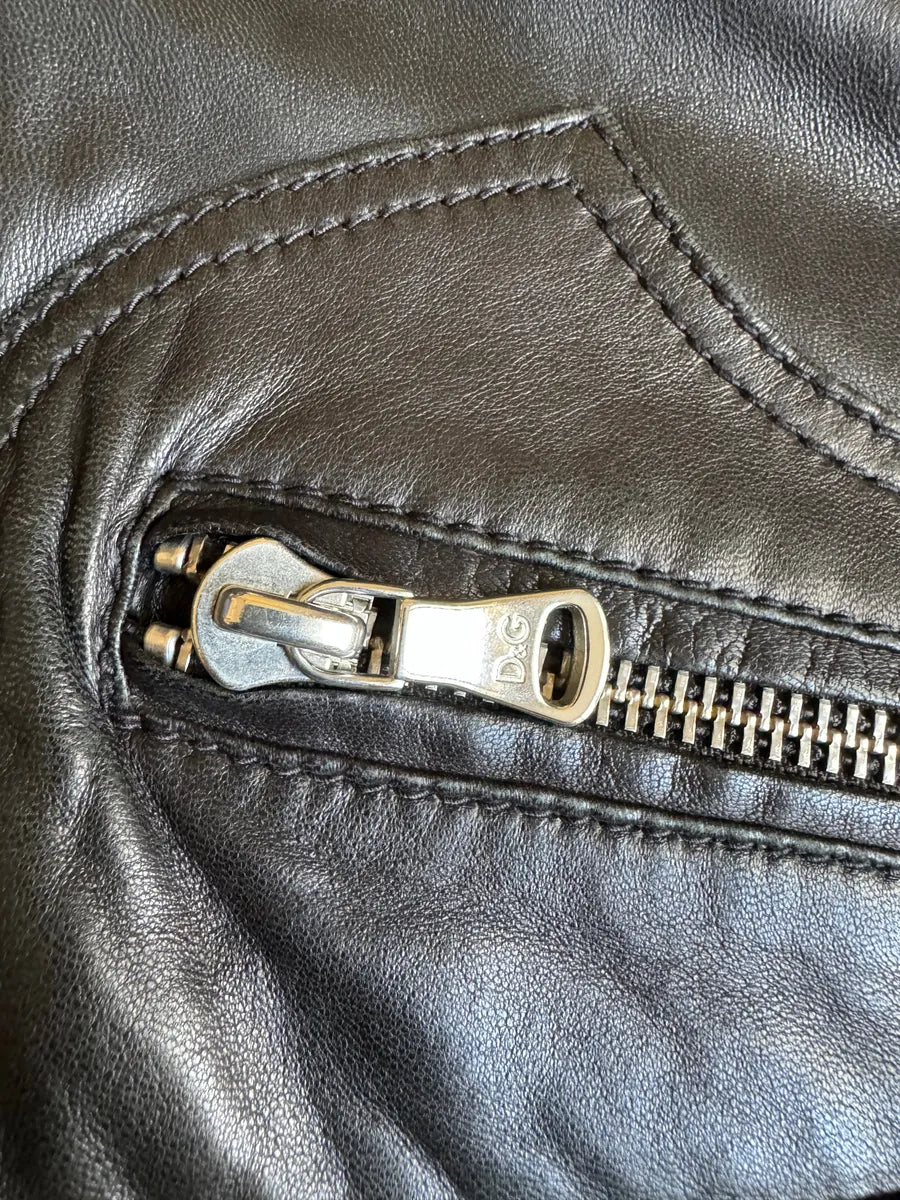 AW2006 Dolce & Gabbana Symmetrical Biker Leather Jacket pcsDfJH 3