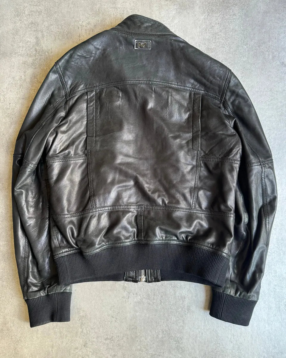 AW2006 Dolce & Gabbana Symmetrical Biker Leather Jacket pcsDfJH 4