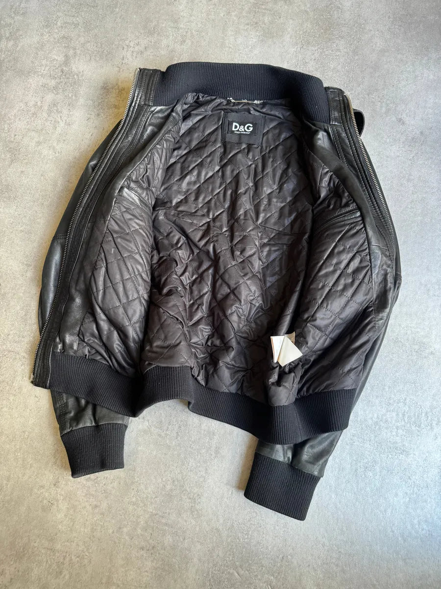 AW2006 Dolce & Gabbana Symmetrical Biker Leather Jacket pcsDfJH 7