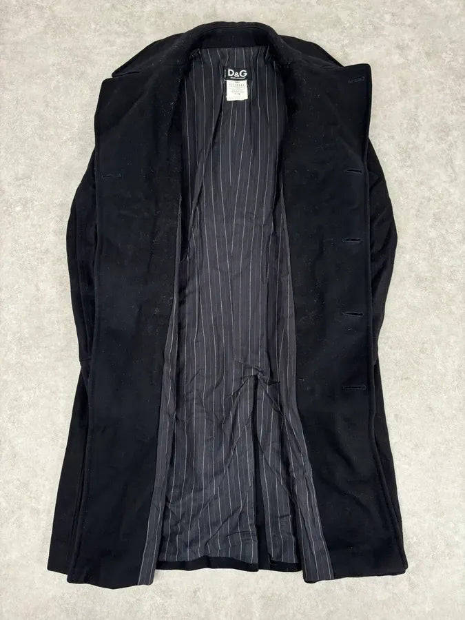 AW2006 Dolce & Gabbana Black Double-Breasted Buttoned Officer Wool Coat kghAzhb 6