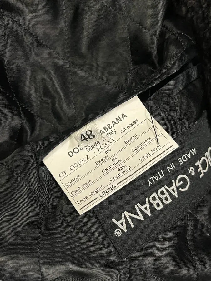 AW2006 Dolce & Gabbana Grey Wool Premium Fur Collar Royal Coat IavTiki 9