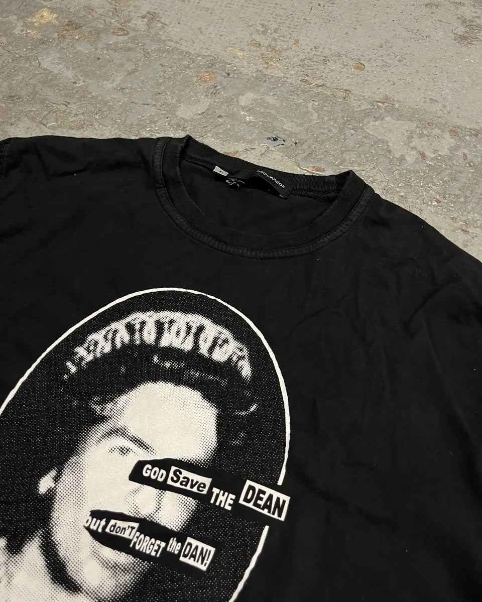 AW2006 Dsquared2 Black Face Print Longsleeve T-Shirt YvSdvDM 4