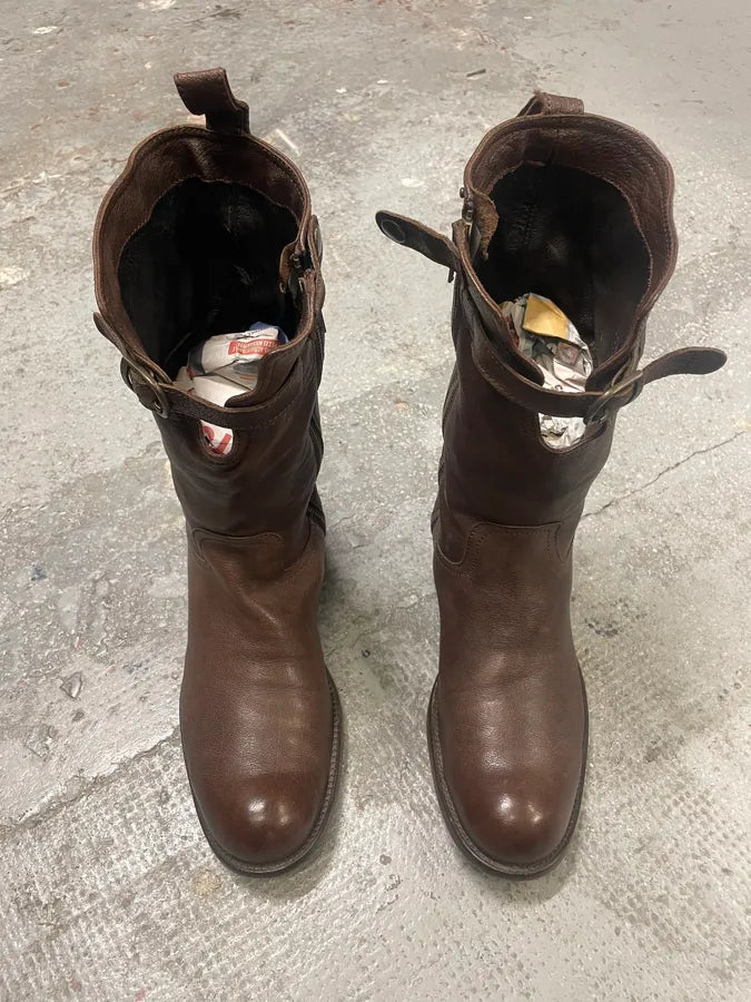 AW2006 Dsquared2 Brown Leather Ankle Boots (43eu/us9.5) wyNNeNZ 1