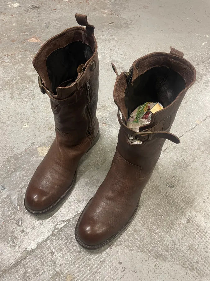 AW2006 Dsquared2 Brown Leather Ankle Boots (43eu/us9.5) wyNNeNZ 2