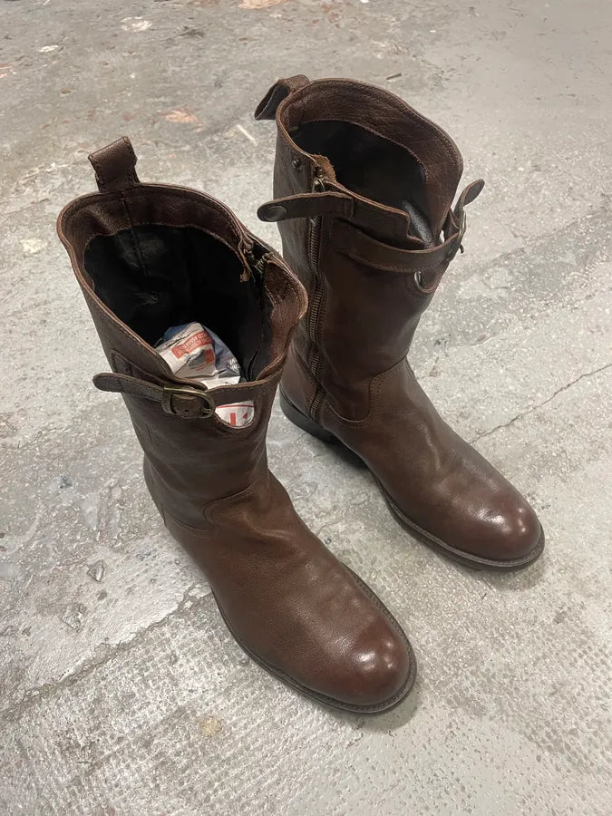 AW2006 Dsquared2 Brown Leather Ankle Boots (43eu/us9.5) wyNNeNZ 3