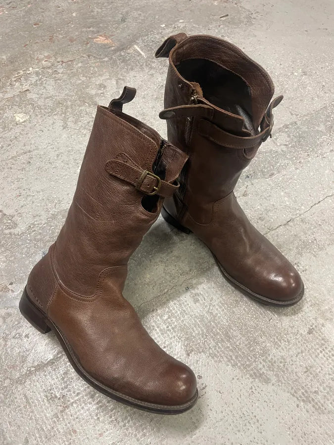 AW2006 Dsquared2 Brown Leather Ankle Boots (43eu/us9.5) wyNNeNZ 4