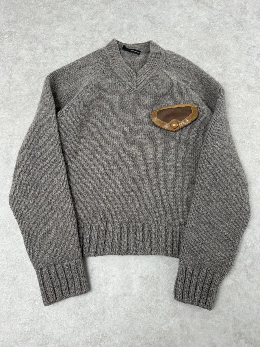 AW2006 Dsquared2 Grey Wool V Neck Sweater IiWeIyi 0