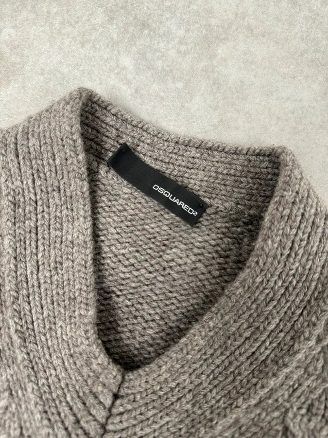 AW2006 Dsquared2 Grey Wool V Neck Sweater IiWeIyi 7