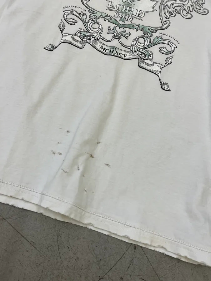 AW2006 Dsquared2 Heraldic Crest Destroyed White Ringer T-Shirt SWPFXGa 5