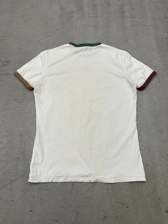 AW2006 Dsquared2 Heraldic Crest Destroyed White Ringer T-Shirt SWPFXGa 6