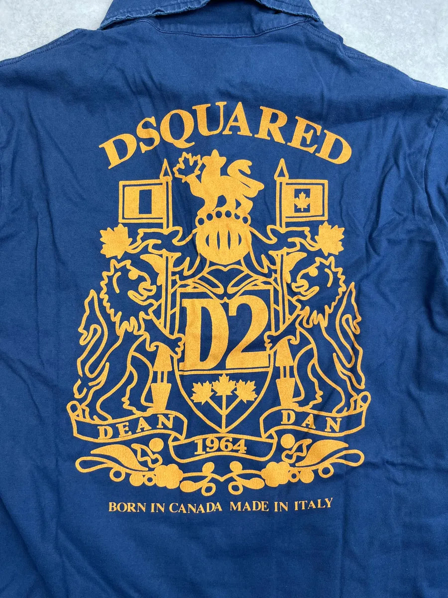AW2006 Dsquared2 Navy Distressed Longsleeve Polo brDZdAb 4