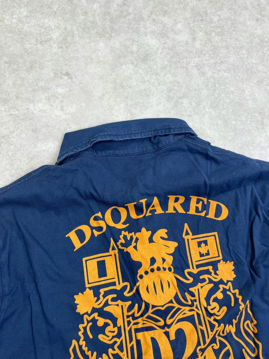 AW2006 Dsquared2 Navy Distressed Longsleeve Polo brDZdAb 7