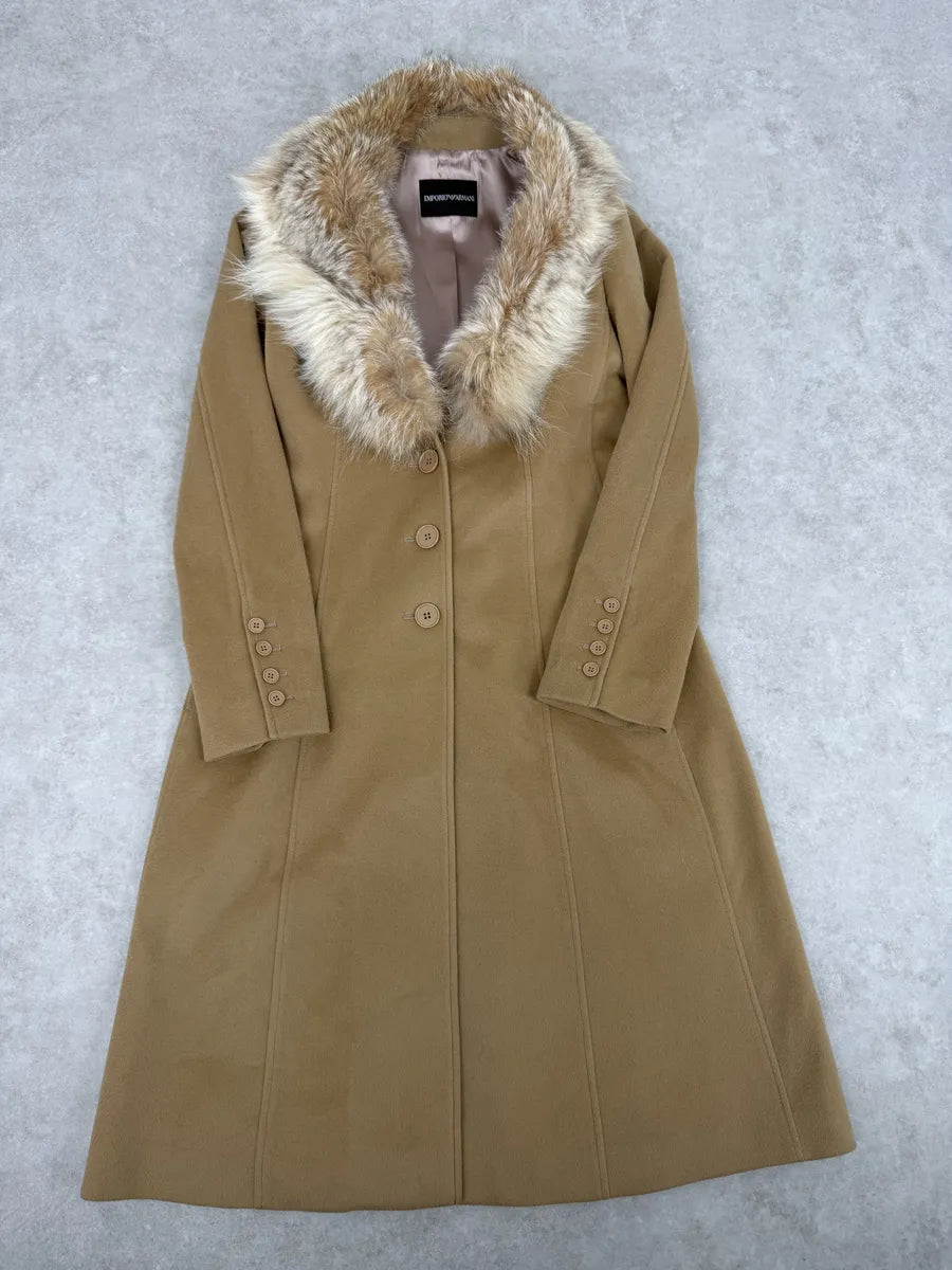 AW2006 Emporio Armani Beige Camel Wool & Cashmere Trench Coat cLEiWiA 2