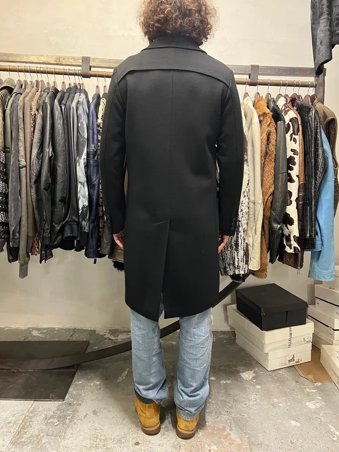 AW2006 Emporio Armani Black Classy Buttoned Long Coat ijSPeUk 2
