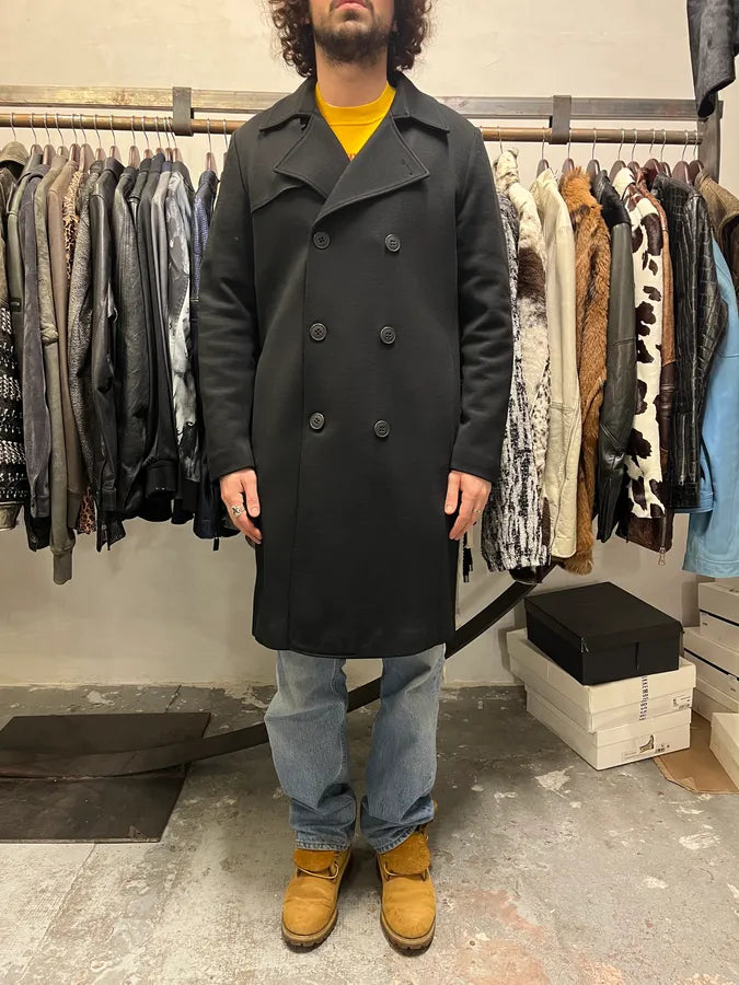AW2006 Emporio Armani Black Classy Buttoned Long Coat ijSPeUk 1