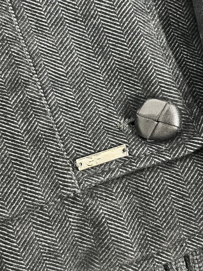 AW2006 Gianfranco Ferré Grey Officer Buttoned Bomber Jacket EwyOzYQ 8