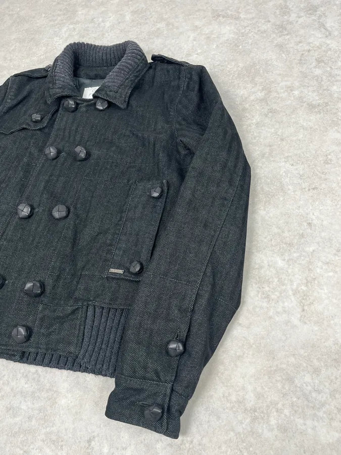 AW2006 Gianfranco Ferré Grey Officer Buttoned Bomber Jacket EwyOzYQ 4