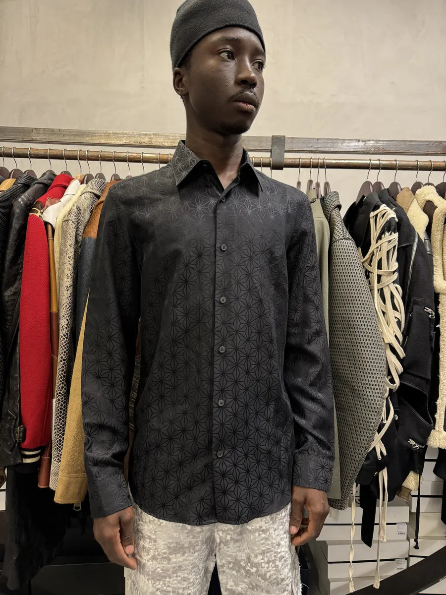 AW2006 Givenchy Black Silk Contemporary Shirt XEHfNPJ 2